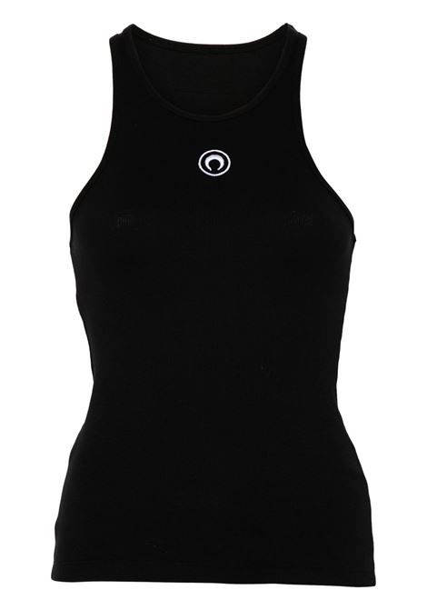 moon logo ribbed jersey tabk top woman black MARINE SERRE | WTT014ACJER0011BK99